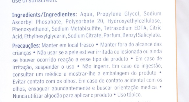 Renove C Fluido de Vitamina C fórmula - resenha