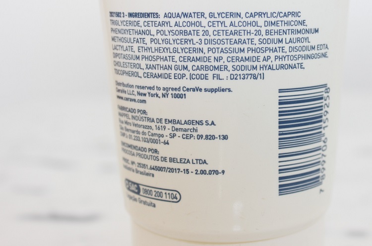 CeraVe Loção Hidratante composição