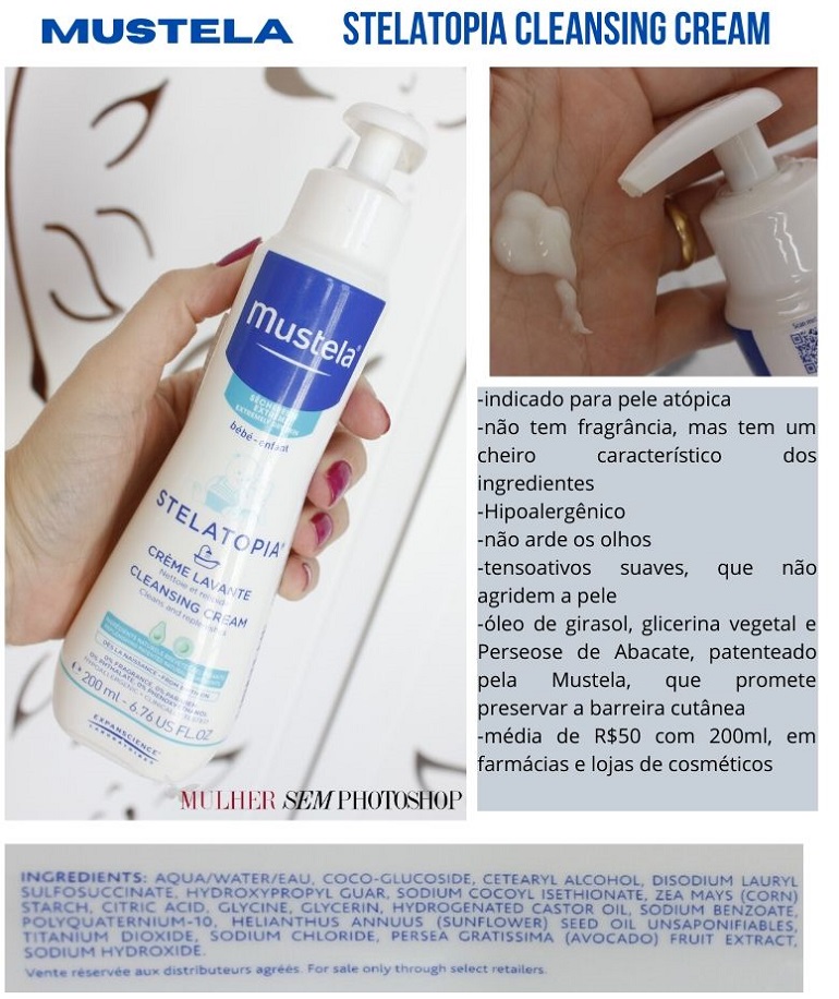 Mustela Stelatopia Cleansing Cream - resenha de creme de limpeza